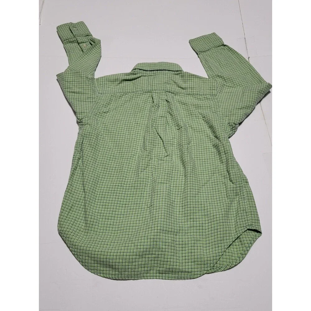 (#16) Polo Ralph Lauren Button Up Size Toddler 4T Green Check Plaid Long Sleeve